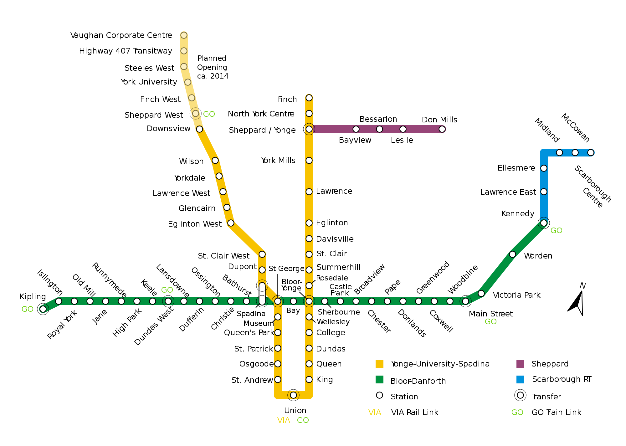 Subway: Toronto metro map, Canada