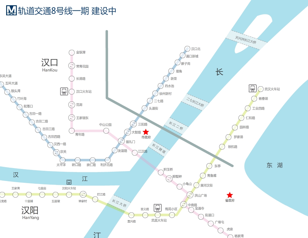 Mappa della metropolitana di Wuhan Alta risoluzione