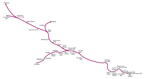 Karte der Metropolitan-Linie