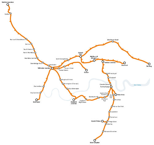 Mappa della Overground Line