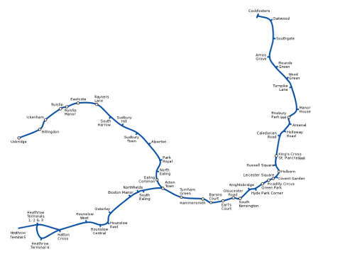 Carte de Piccadilly Line