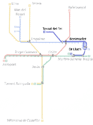 MetroValencia Line 6 Map