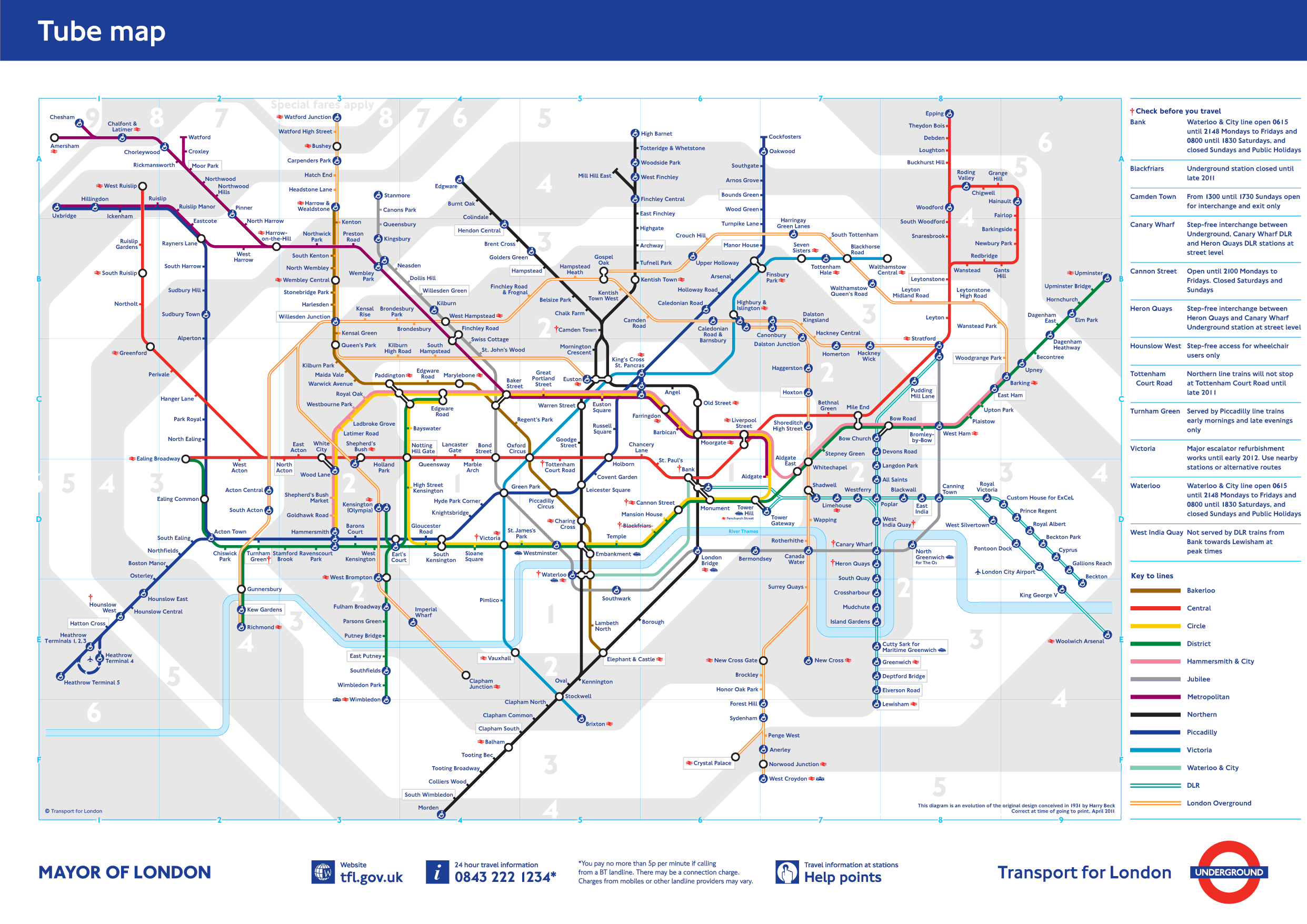 Underground London U Bahn Karte England